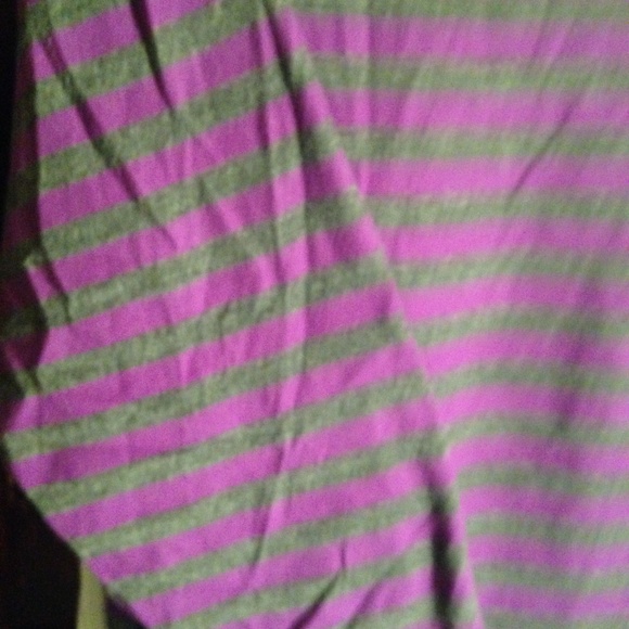 Purple & Heather Gray Striped top,long sleeves - Picture 3 of 4